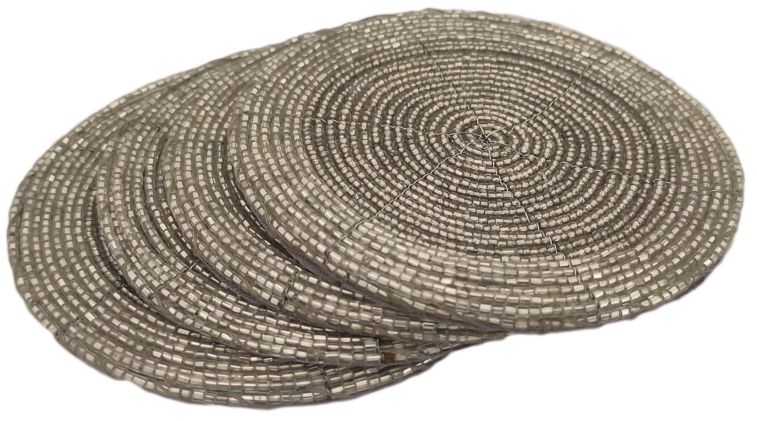 Sharvgun Beige Beaded Coaster Set Set Of 12 Home Kitchen Décor Drink Coaster Housewarming Gift