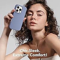 Vista 135 de GONEZ Funda de silicona para iPhone 15 Pro Max, compatible con Magsafe, protector de cámara + protector de pantalla, forro de microfibra suave Negro