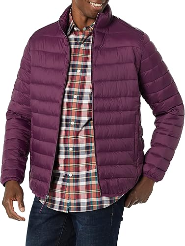 Miniatura 15 de Yaxa Essentials Mens Packable Lightweight Water-Resistant Puffer Jacket (Available in Big & Tall) Negro,Gris Oscuro,Rojo ladrillo.,Rojo