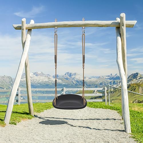 Miniatura 4 de SELEWARE Asiento de columpio resistente para adultos y niños, columpio de árbol con cuerdas a prueba de clima, accesorios para patio trasero,