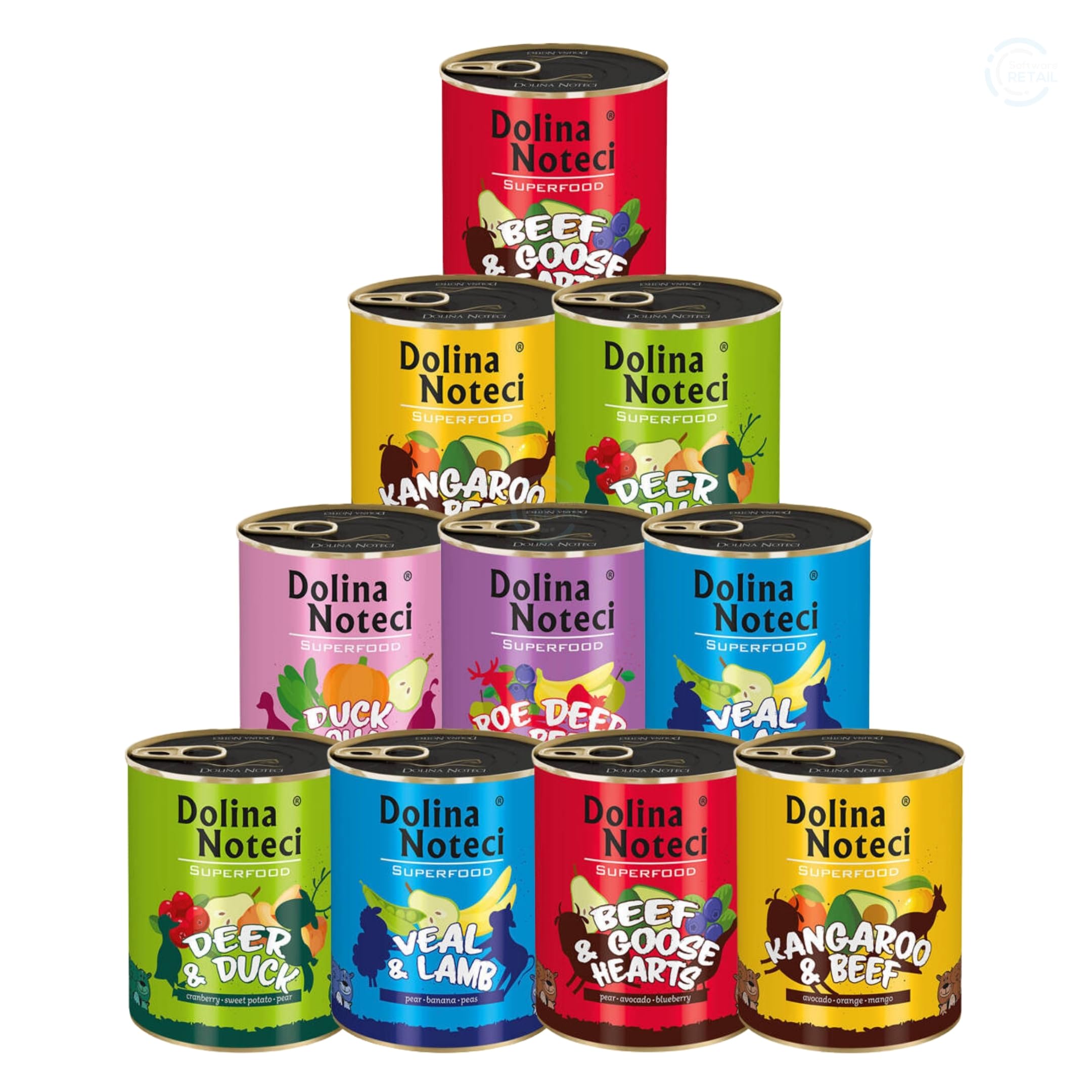 Dolina Noteci Premium Grain-Free Wet Dog Food Variety Pack - 80% Meat, Perfectly Balanced Diverse Meals, Tailored Nutrition, Natural Ingredients, No Artificial Additives for All Breeds (Mix, 10x800g)