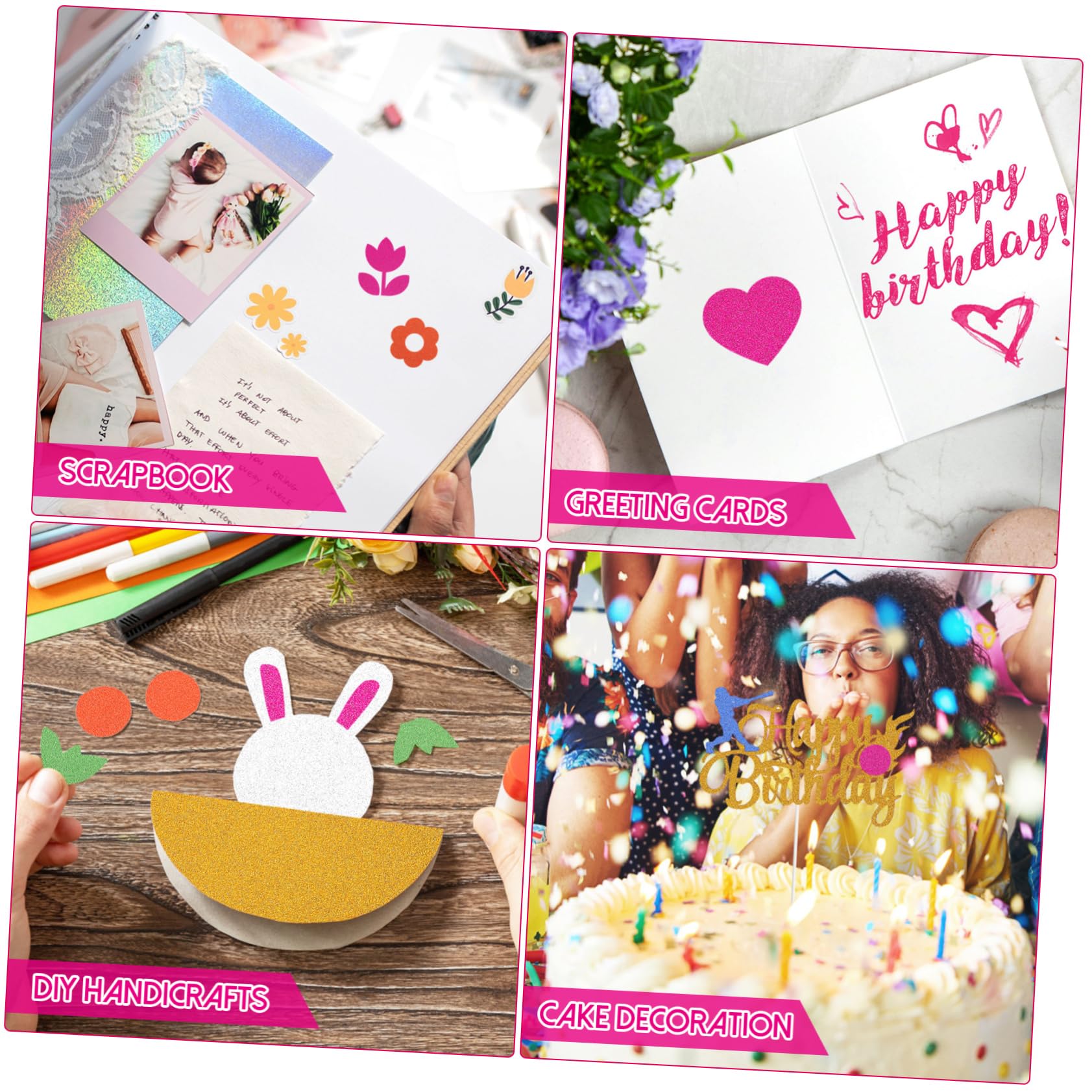 60arkusze Arkuszy Papieru Samoprzylepnego z Brokatem Różnych Kolorach Papier Do Rękodzieła i Scrapbookingu Łatwy Użytkowaniu Idealny Do Tworzenia Zaproszeń i Dekoracji