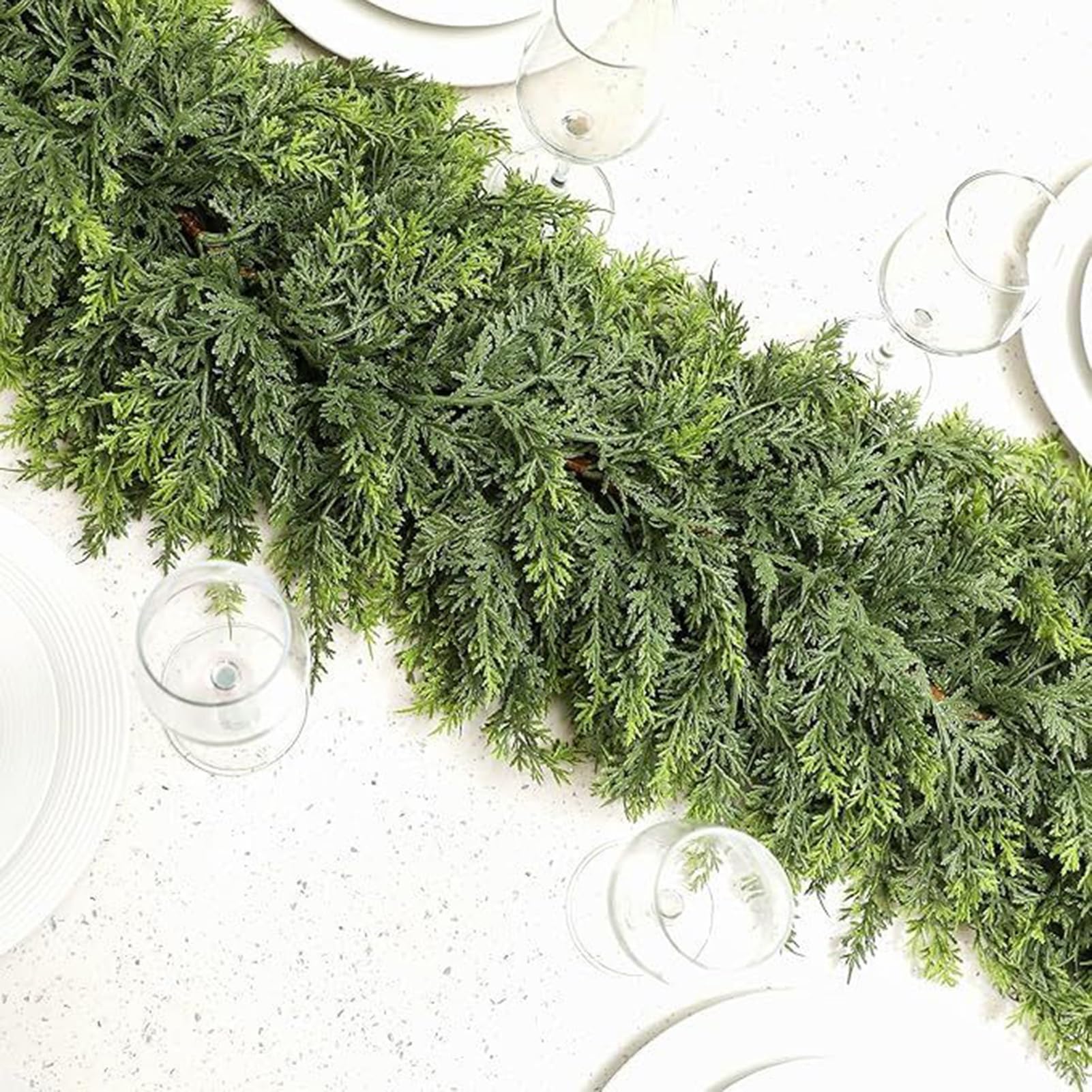Guirnalda de Pino para Navidad Decoración Navideña de Guirnalda Artificial | Decoración Hogar para Escaleras Repisa Ventana Interior Puerta Principal