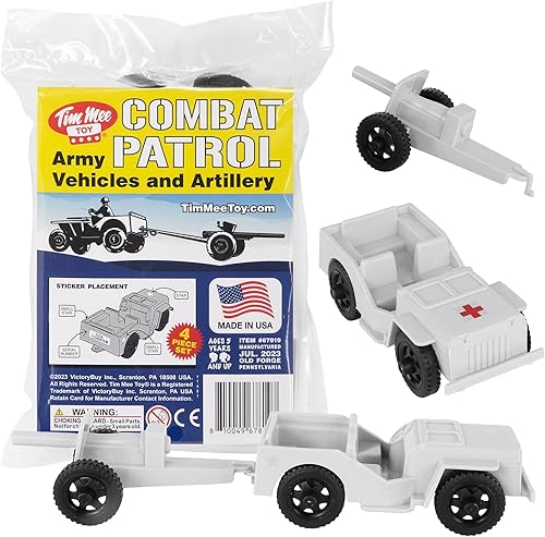 Miniatura 15 de TimMee Combat Patrol Willys & Artillery - Juego negro de 4 piezas fabricado en Estados Unidos