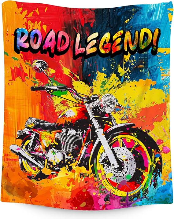 Boys Blankets - Motorcycle Blanket Gifts for Toddlers Kids - 40x50 Inches Comfy Lightweight Flannel Throw for Couch Office