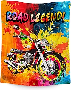 Boys Blankets - Motorcycle Blanket Gifts for Toddlers Kids - 40x50 Inches Comfy Lightweight Flannel Throw for Couch Office