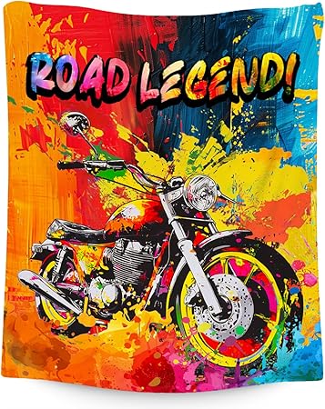 Boys Blankets - Motorcycle Blanket Gifts for Toddlers Kids - 40x50 Inches Comfy Lightweight Flannel Throw for Couch Office