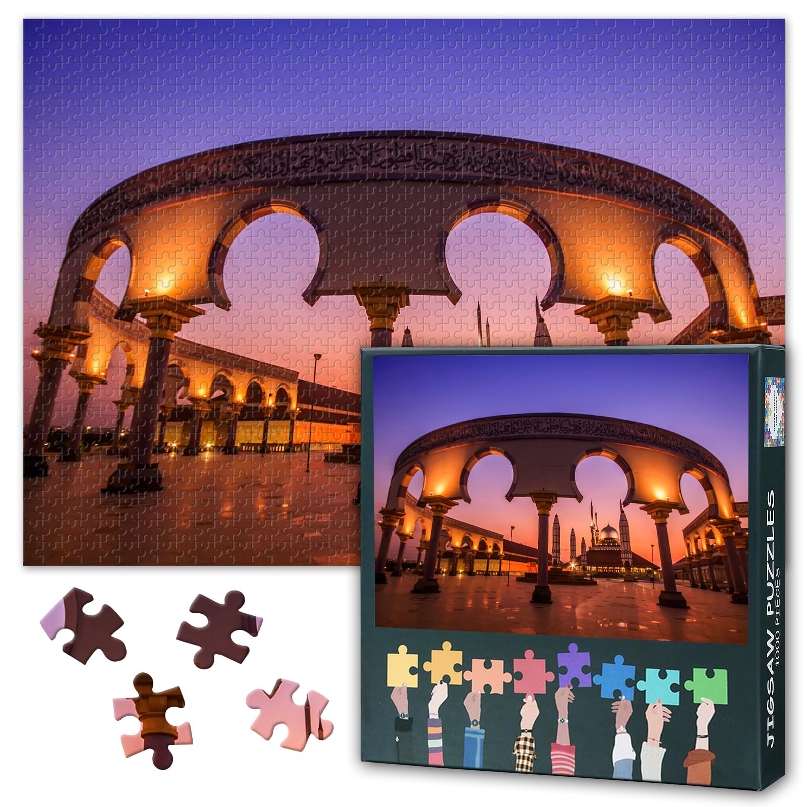 Puzzles for Adults 1000 Pieces, Great Mosque of Central Java Jigsaw Puzzles, Adult Puzzle for Adults, Educational Fun Games or Toys for Elders Friends 20X27 INCH