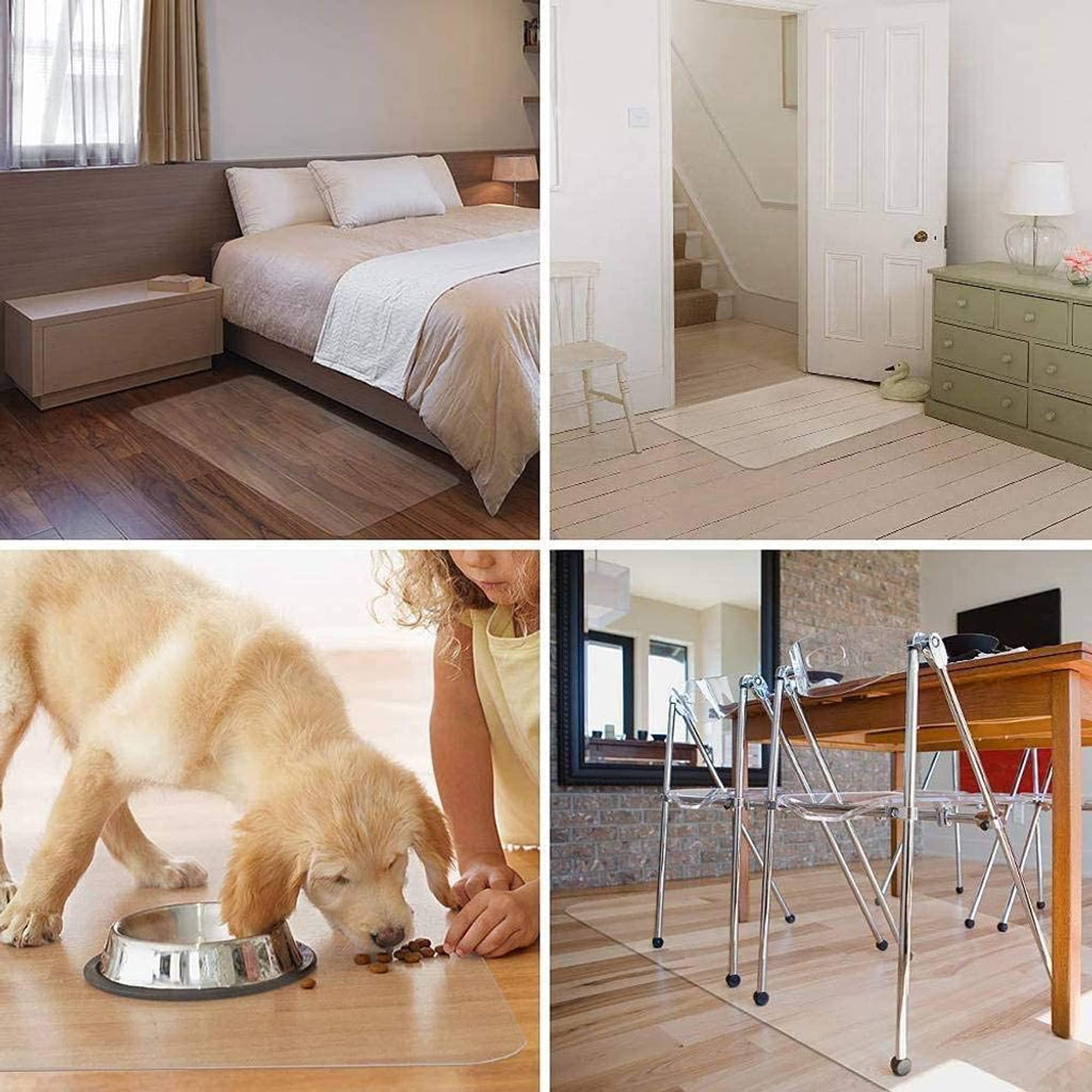 PVC Chair Mat For Hard Floors - Transparent, Non-Slip, 90x120cm, Office & Home Desk Floor Protector