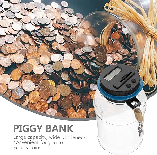 Miniatura 6 de Contando alcancía Mason Jar Digital Coin Piggy Jar Money Storage Can Kids Coin Container Digital Savings Jar Electronic Coin Bank Coin Saving Pot