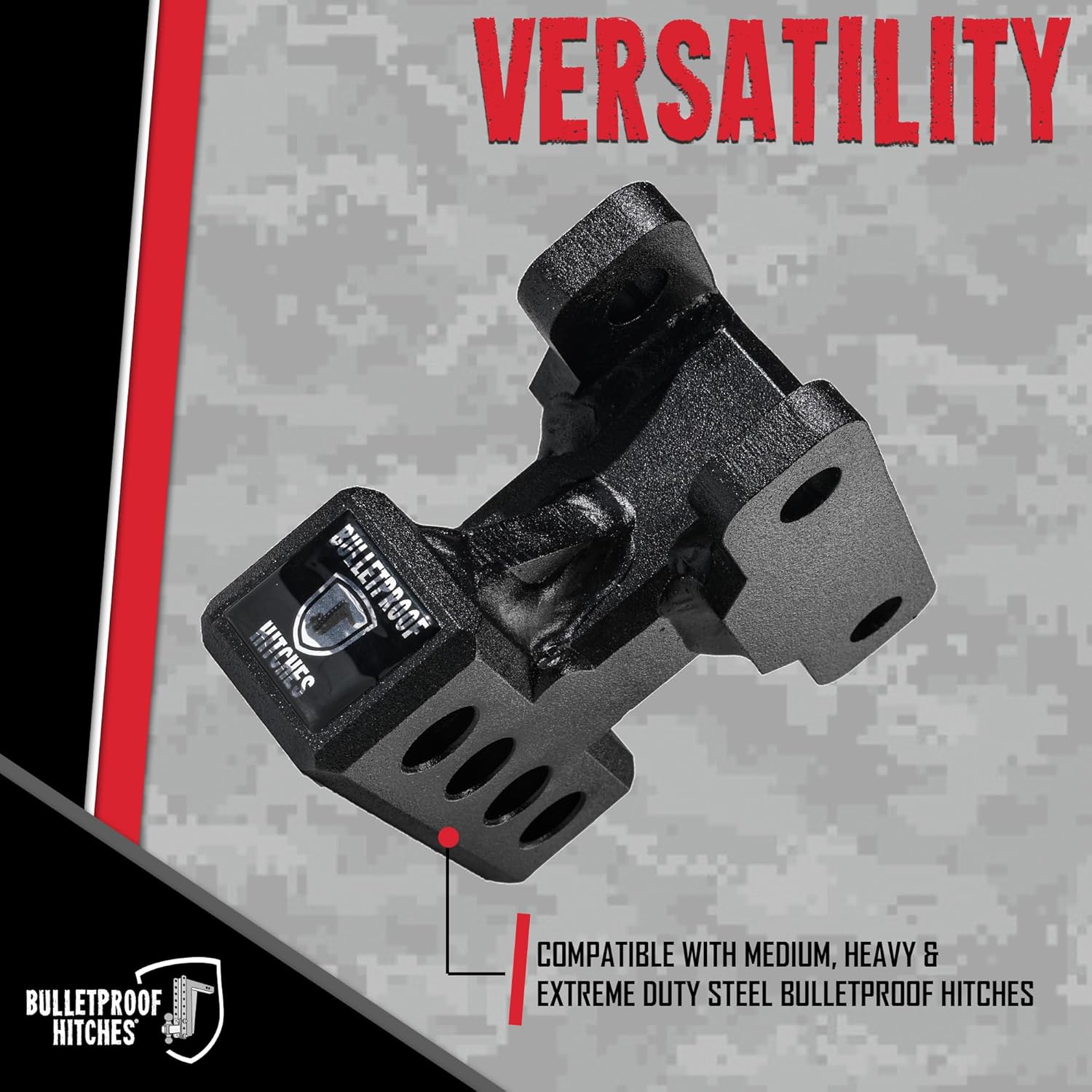 BulletProof Hitches - Medium Duty Weight Distribution Hitch Adapter - Rated to 6,500 lbs - Black Powder Coat, Corrosion-Resistant - BulletProof Hitch Accessories