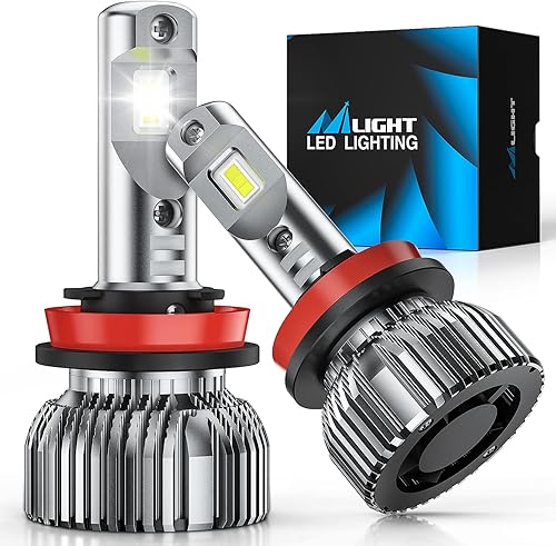 Nilight - Bombillas LED para faros delanteros H11  H9  H8, H11, luz de corto alcance, 6500K, H11, blanca fría, IP67