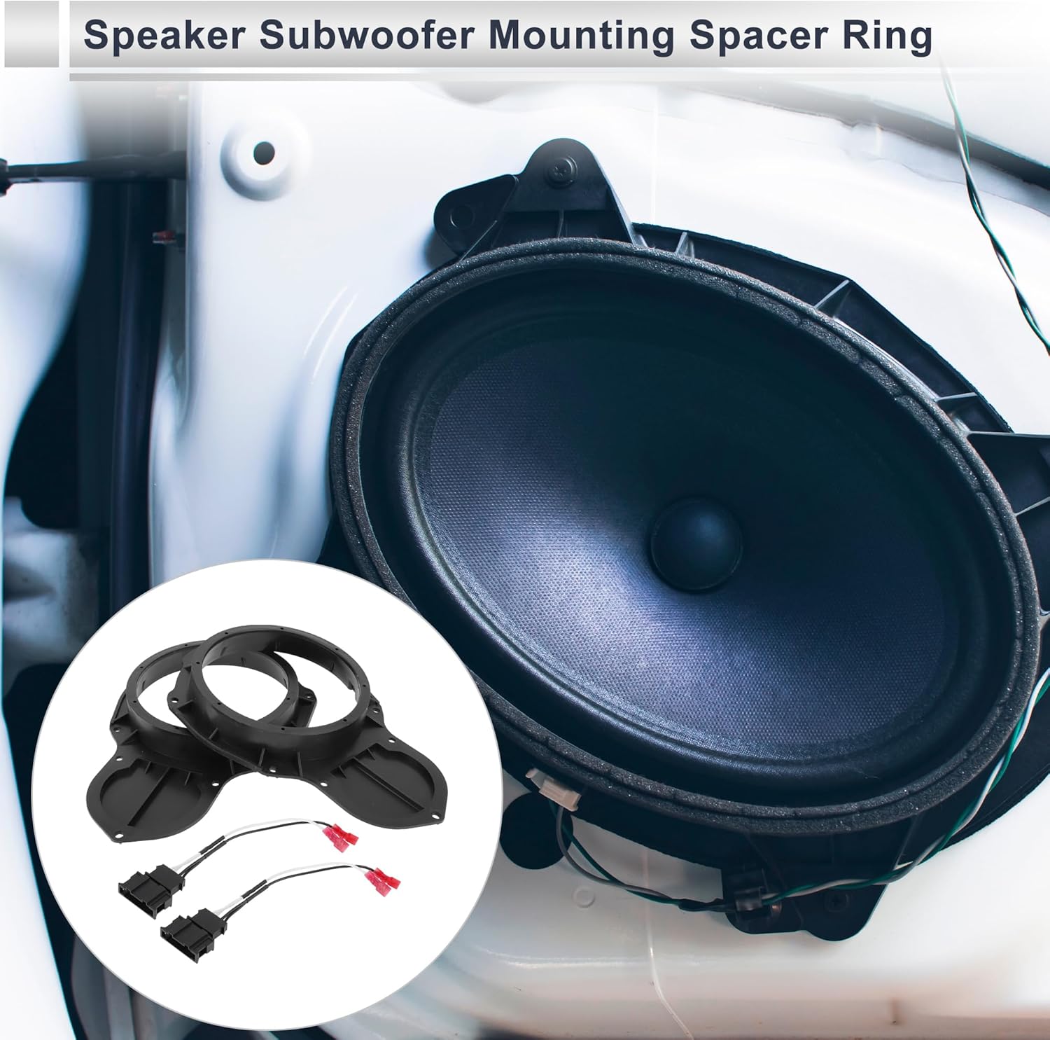 Speaker Spacer Ring Tweeter Speaker Spacer Adapter for VOLKSWAGEN PASSAT Waterproof Speaker Subwoofer Mounting Spacer Bracket Ring ABS 2 Set