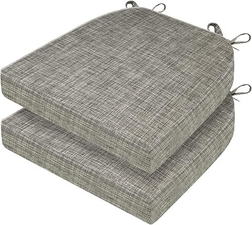 Cojines para sillas de comedor, 17 x 16 x 2 pulgadas, cojines de asiento para sillas de cocina con lazos y funda lavable, cojines para sillas de