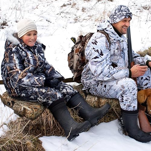 Miniatura 5 de Barydat Paquete de 2 cojines calefactables para asiento de caza, cálido e impermeable, almohadilla portátil de camuflaje de caña de 16 x 14 x 3.5