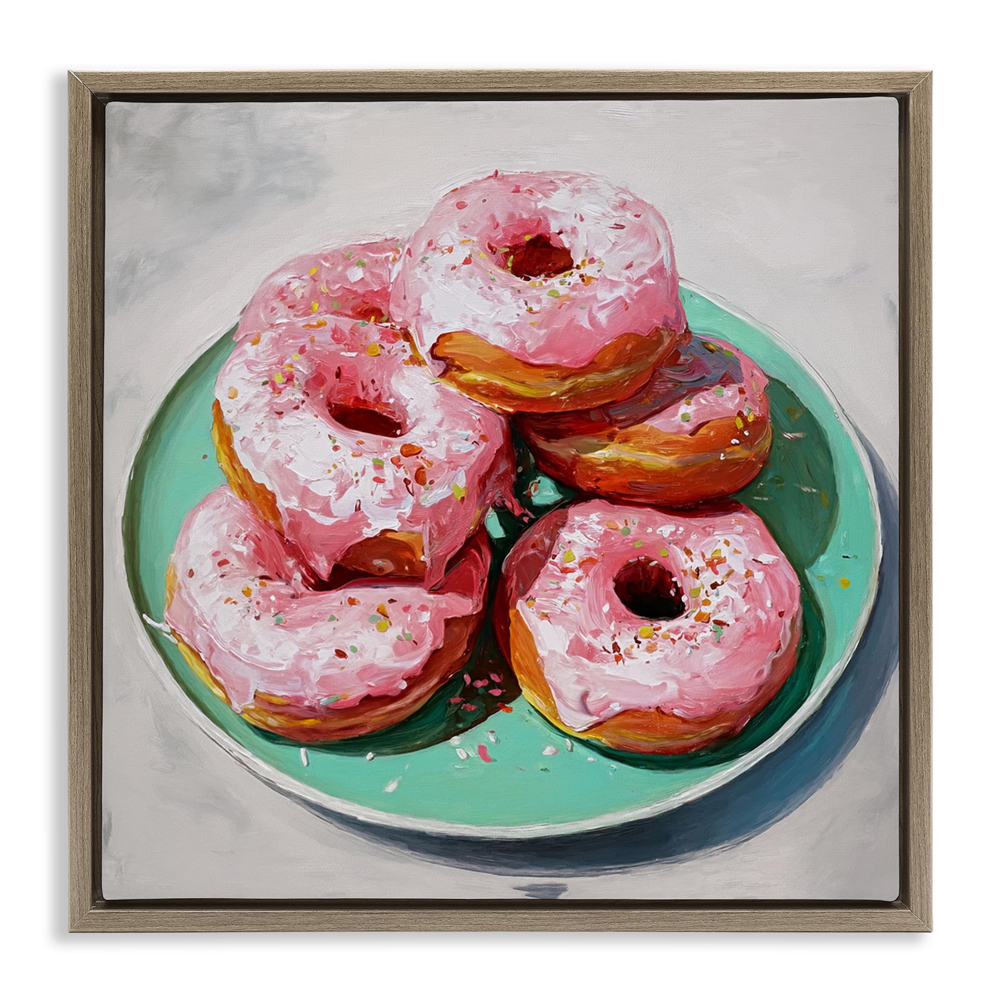 Stupell Industries Montalcino Elm (Textured) Pink Frosted Donuts Holiday Treat, 17 X 17 Inch Canvas In Floater Frame