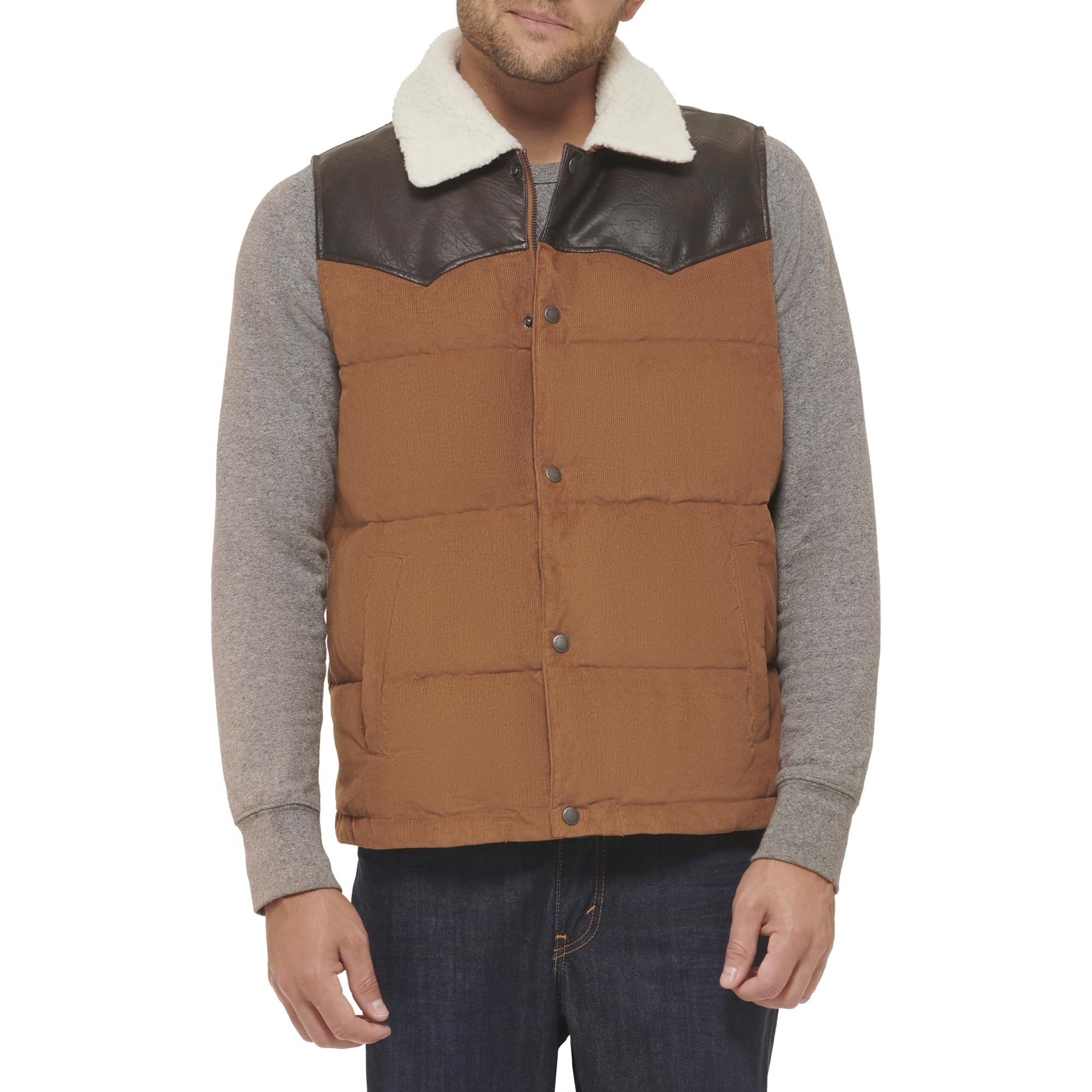 Levi's Men's Out West Mixed Media Puffer Vest