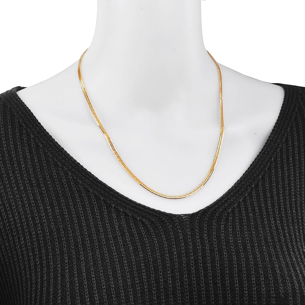 Amazon.co.jp: Speranza K18 18K Gold Kihei Necklace, 8 Sided Triple