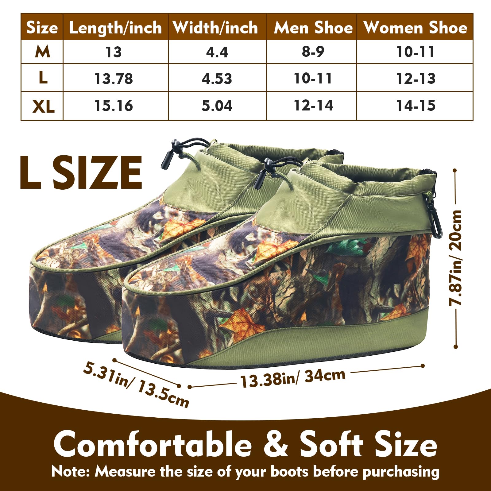 Anglekai Insulated Boot Cover, Warmth Boot Covers for Hunting Tree Stand/Cold Weather Protection