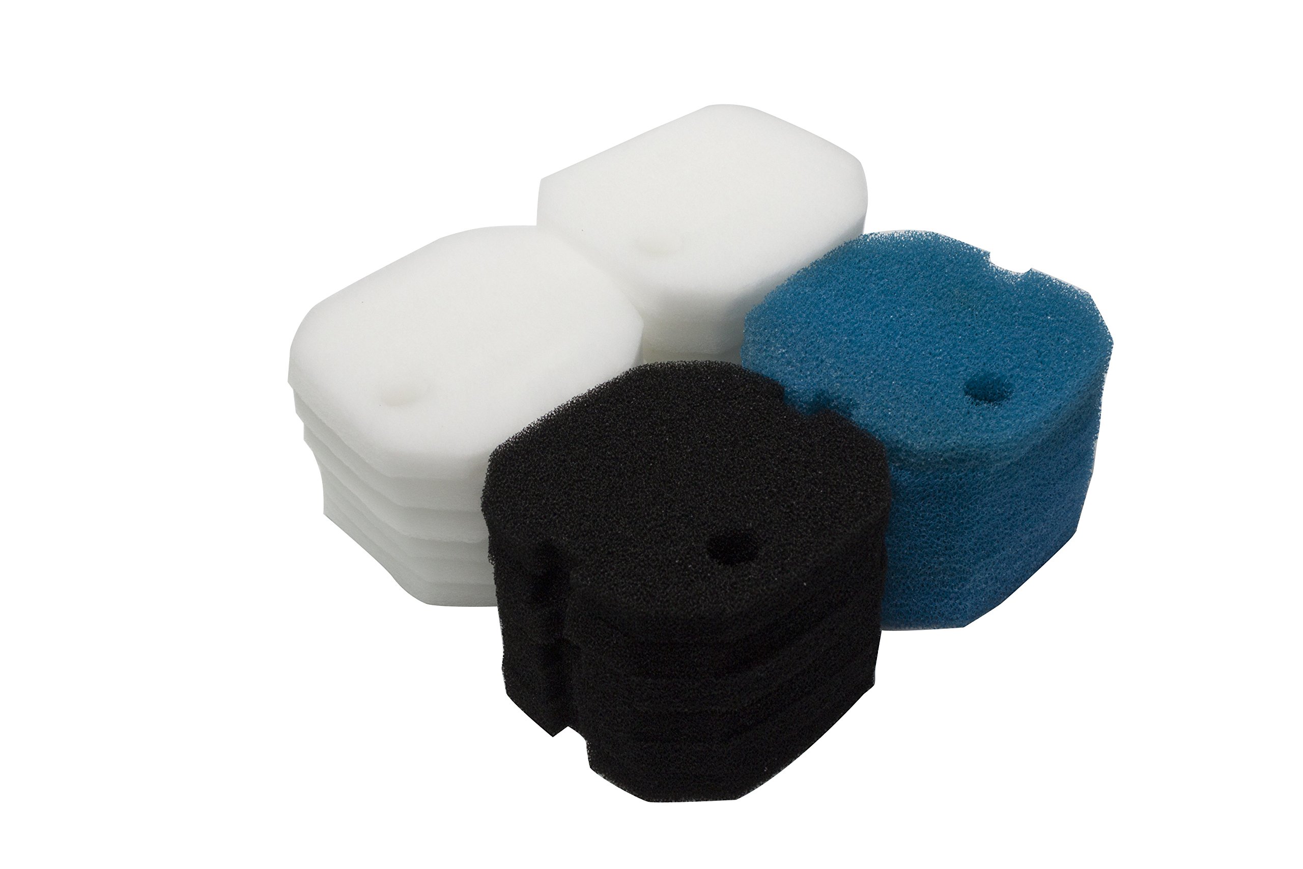 LTWHOME Poly Coarse Fine Foam Filter Pads Set Fit for Aqua One AQUIS 1200/1250 and 1000/1050(Pack of 24)
