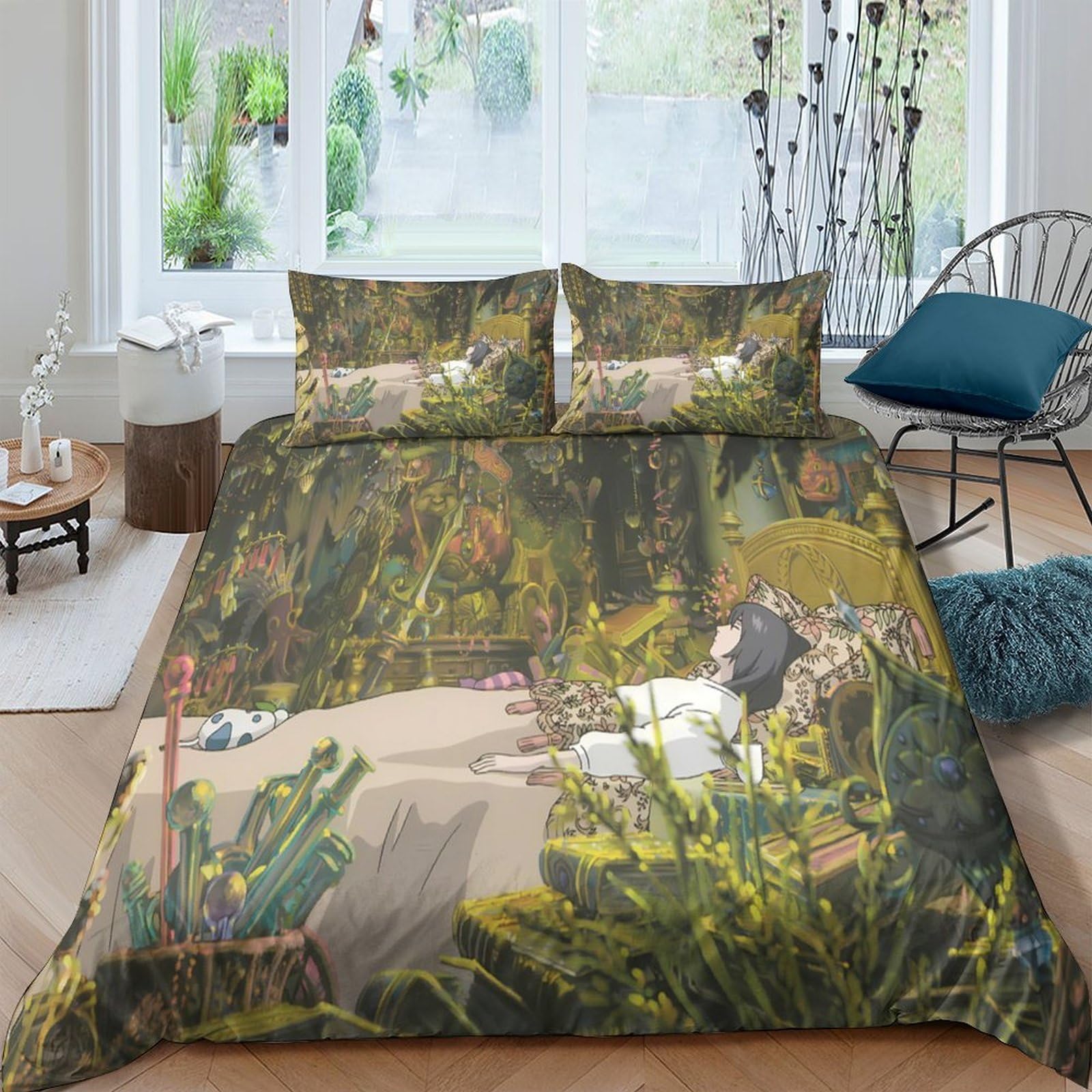 Ctjqhvkz Style-3 3D Printed Forest Nature Fitted Sheet Microfiber Soft Mossy Meadow Mattress Cover For Bedroom Guestroom Decor Single（135X200cm）