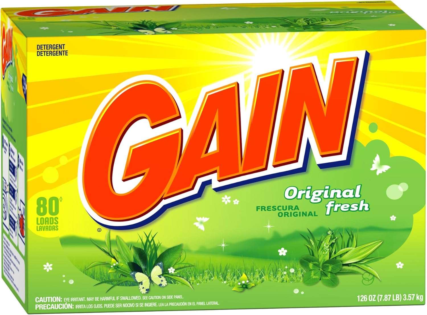 Gain Powder, Original Fresh, 80 Loads, 126Ounce Carton