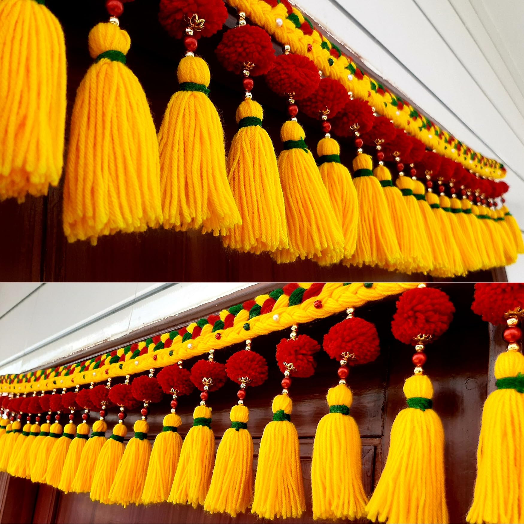 HomDizz Authentic Handcrafted Toran: Celebrating Indias Artistic Heritage Toran (Made of Acrylic Yarn & Beads -Made in India) (4-Feet) (B0D8H3MK8R) Amazon Price History, Amazon Price Tracker