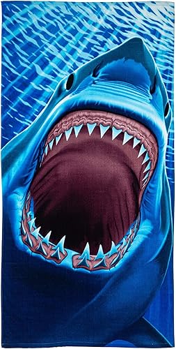 Dawhud Direct Toalla de playa Great White Shark para niños, toalla de piscina de 30 x 60 pulgadas, toalla de baño de algodón de felpa súper suave