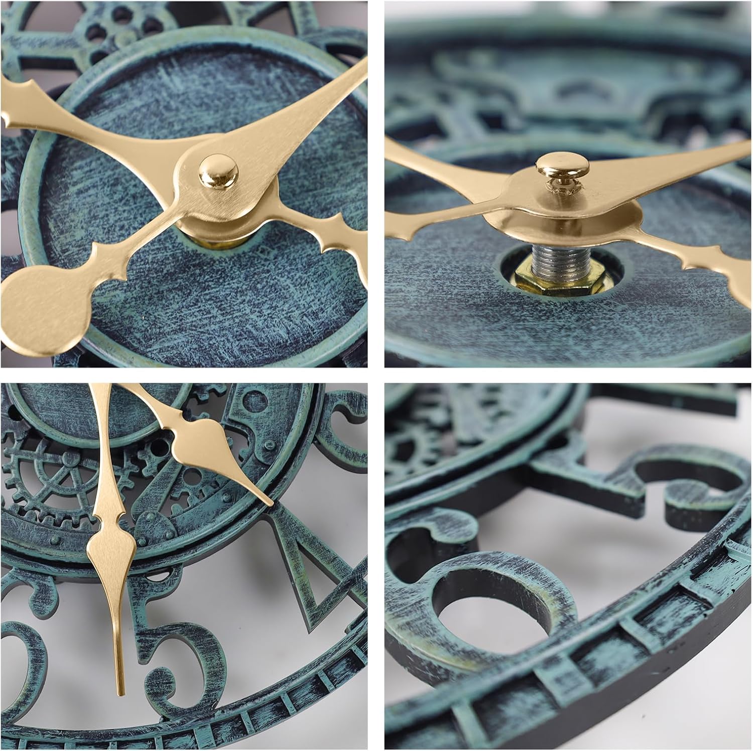 WrtmyR Outdoor Wall Clock Waterproof, 16 Inch Silent Non-Ticking Battery Operated Outside Clock, Decor Clock for Patio, Pool, Garden, Fence, Porch, Lanai, Farmhouse Decor (Green)