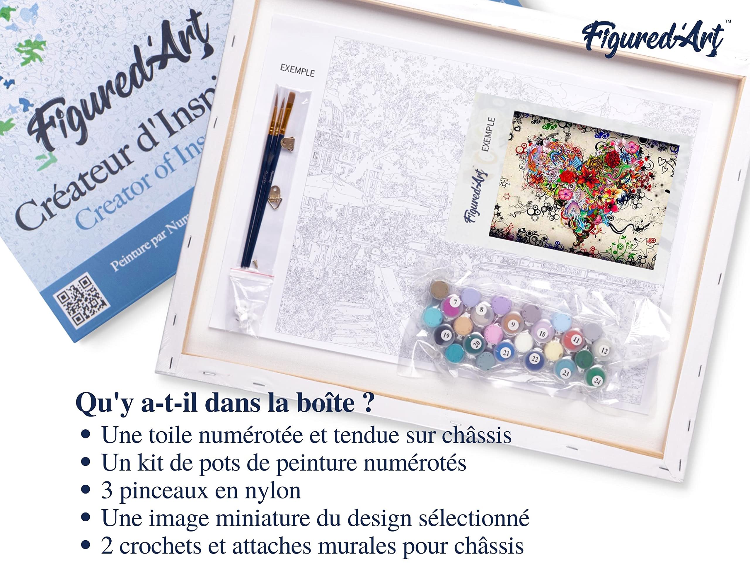 Kit Peinture Par Numéros Anatomie Coeur Floral - Toile 40x50cm Pour Adultes Débutants