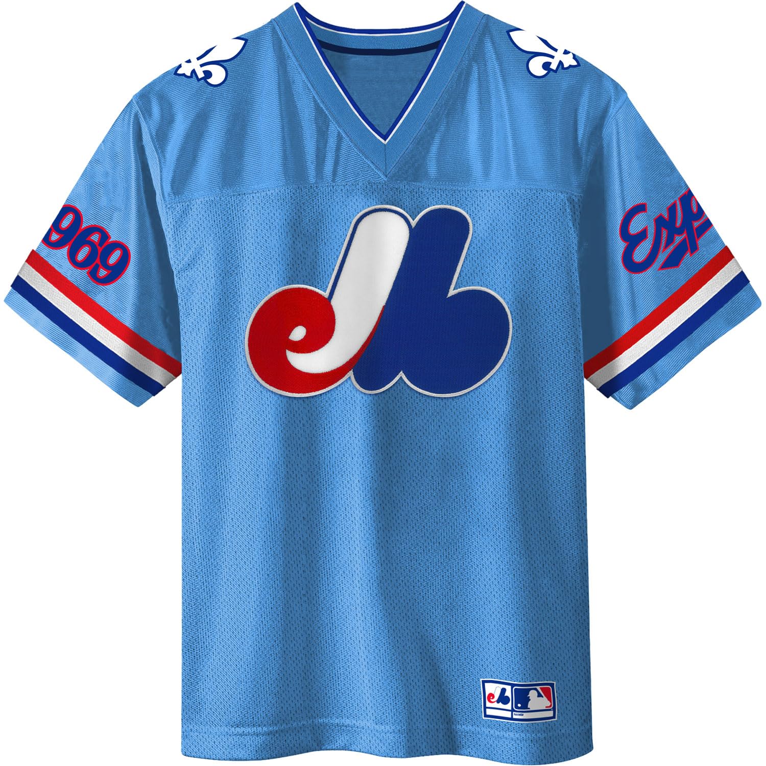 Bulletin Montreal Expos MLB Crested Football Jersey Royal Blue