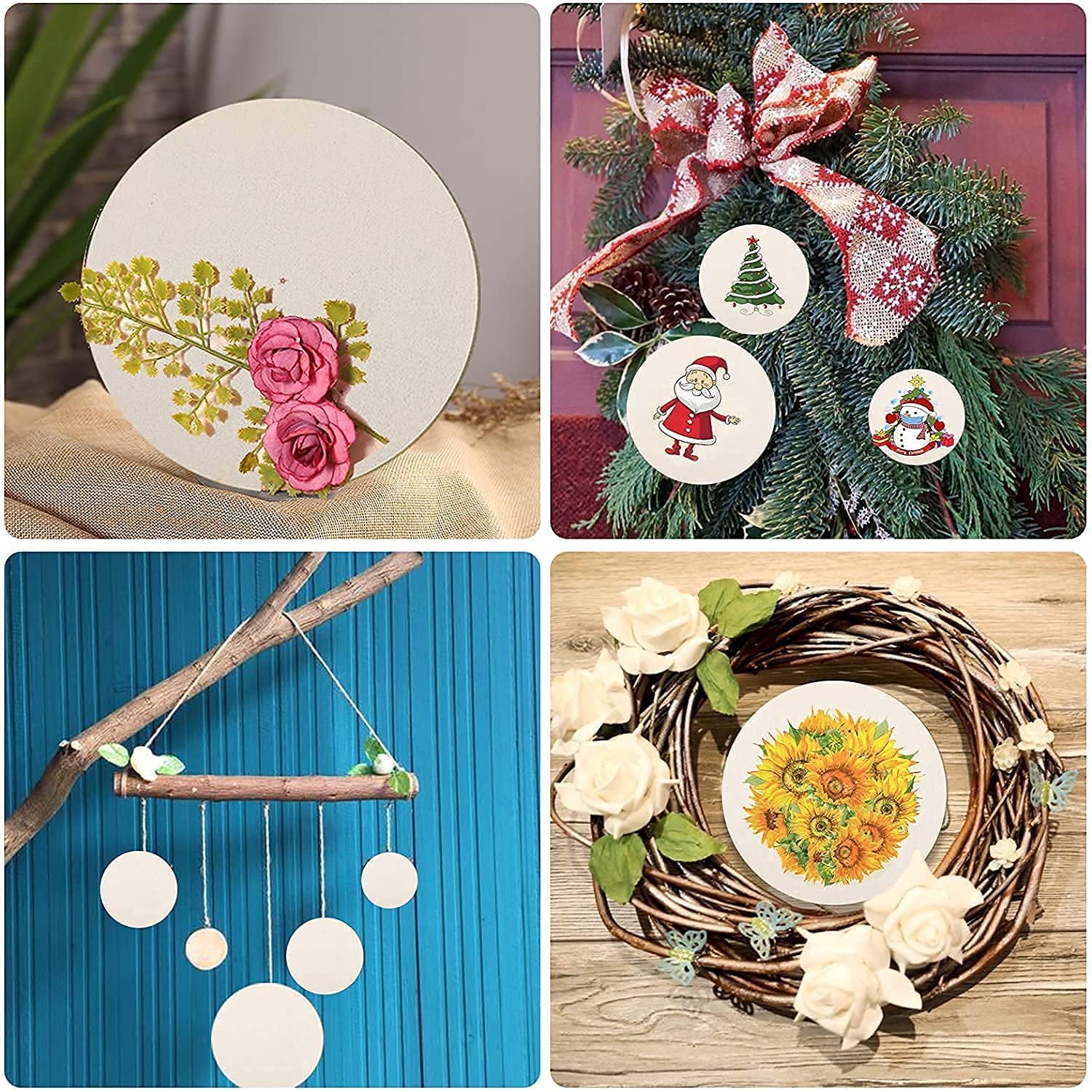 MAYUMI Canvas 6 Pieces Round MDF Boards for Art and Craft, MDF Sheets for Craft Work, DIY MDF Cutouts (8in X 8in) 3