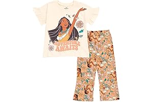 Princess Frozen Moana Little Mermaid Floral Girls T-Shirt & Leggings Outfit Set...