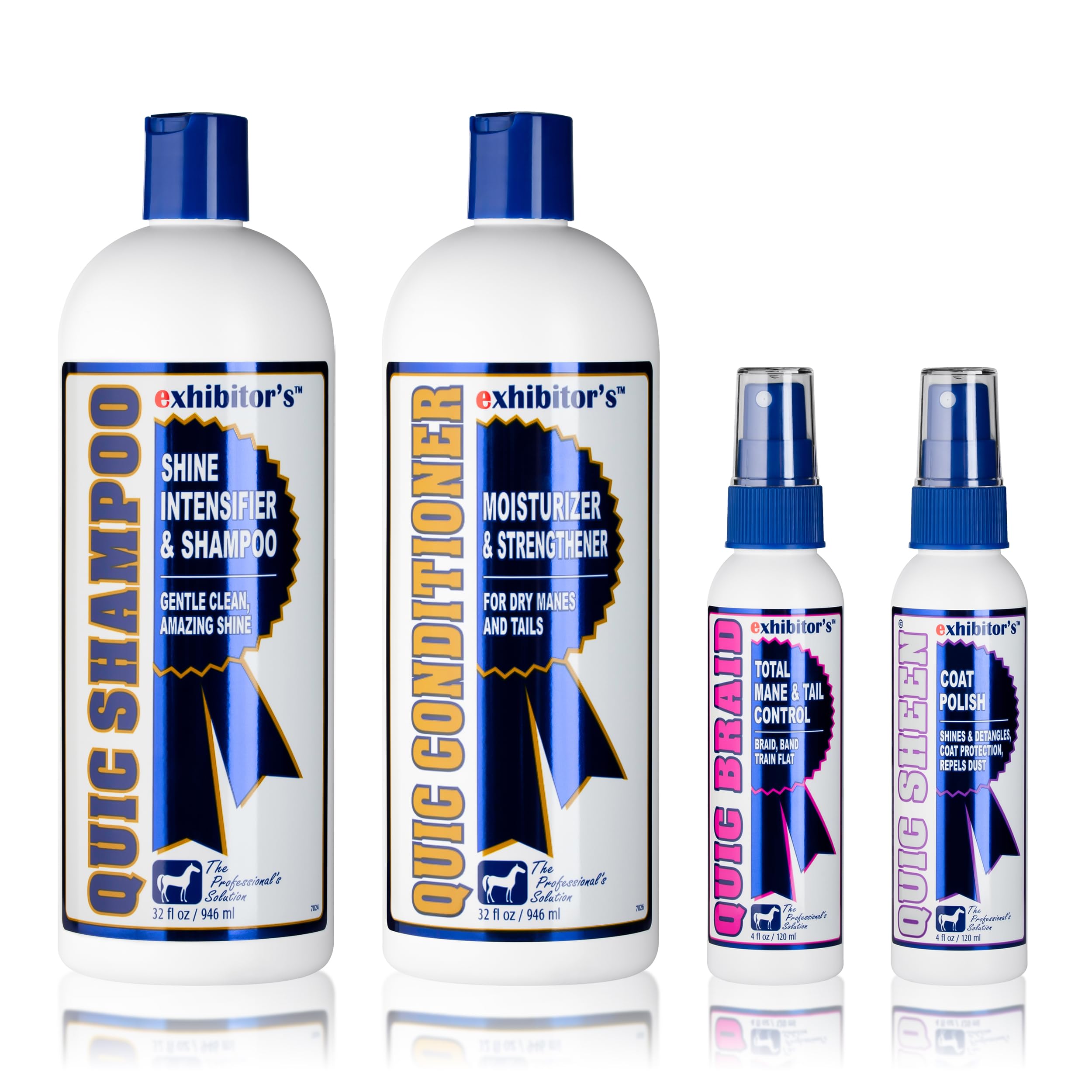 exhibitor's Grand Prix Show Kit 32 Oz Quic Shampoo 32oz Quic Conditioner 4oz Quic Braid 4oz Quic Shine Limited Edition Box Set