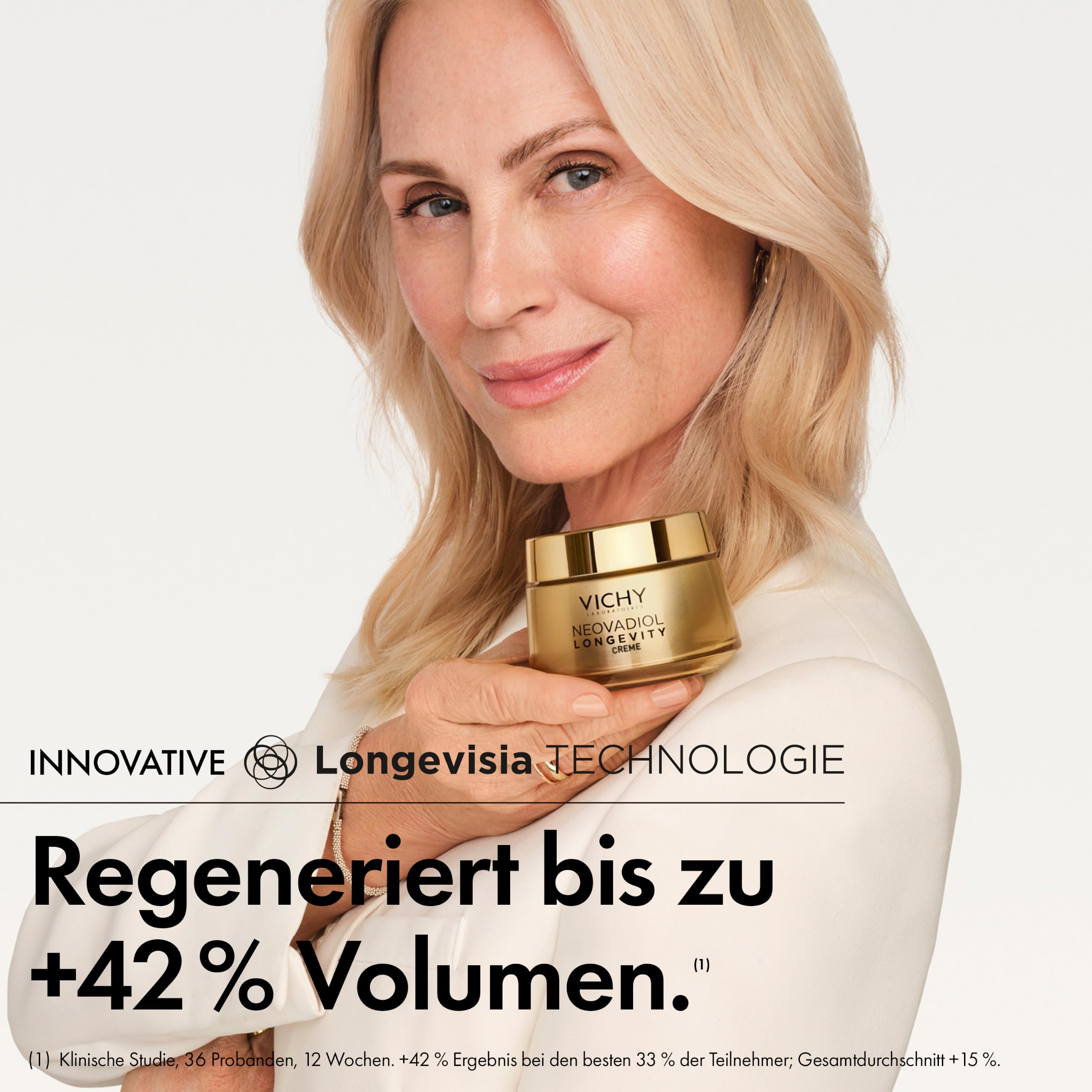 Vichy Neovadiol Longevity Pro-Volumen Creme, Aufpolsternde Anti-Aging-Creme, Regenierierende, feuchtigkeitsspendende und straffende Gesichtspflege, Für reife Haut, Nachfüllbar