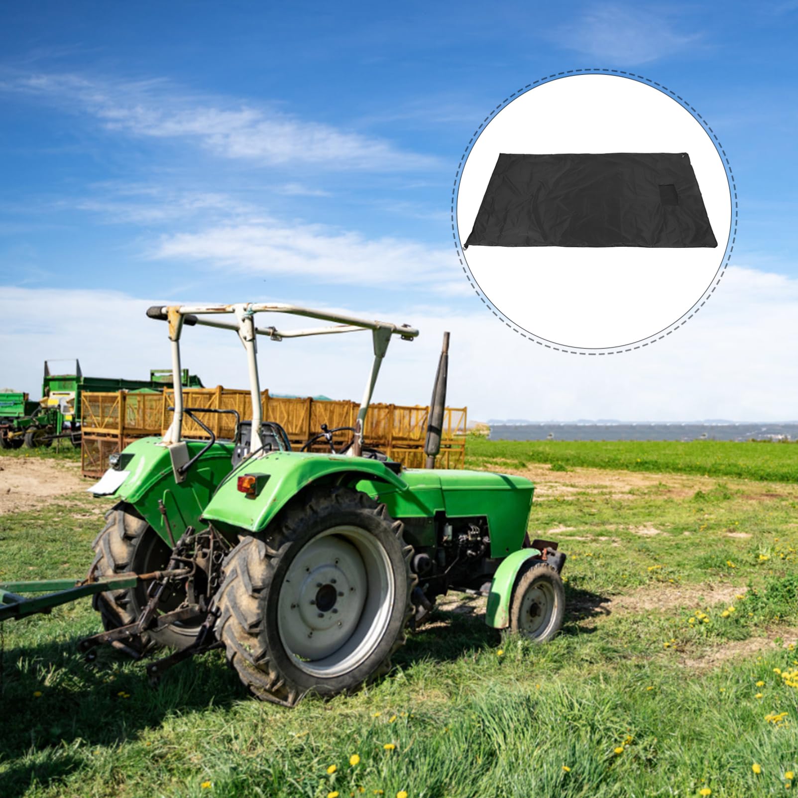 UKCOCO de Rangement pour Tracteur tondeuses à Gazon avec Poubelle Tondeuse à Gazon Outil de Jardinage de déchets de Jardin de Rangement Robustes Black