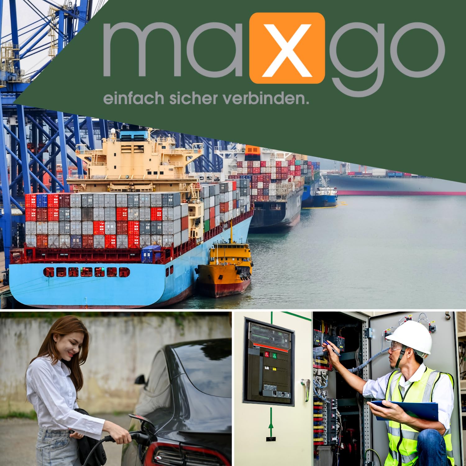 maxgo CEE Adapterleitung Starkstromkabel Adapterkabel Anschlusskabel H07RN-F 5X1,5mm² Stecker 16A auf 32A Kupplung 400V PCE Außenbereich Gummischlauchleitung 0,5m