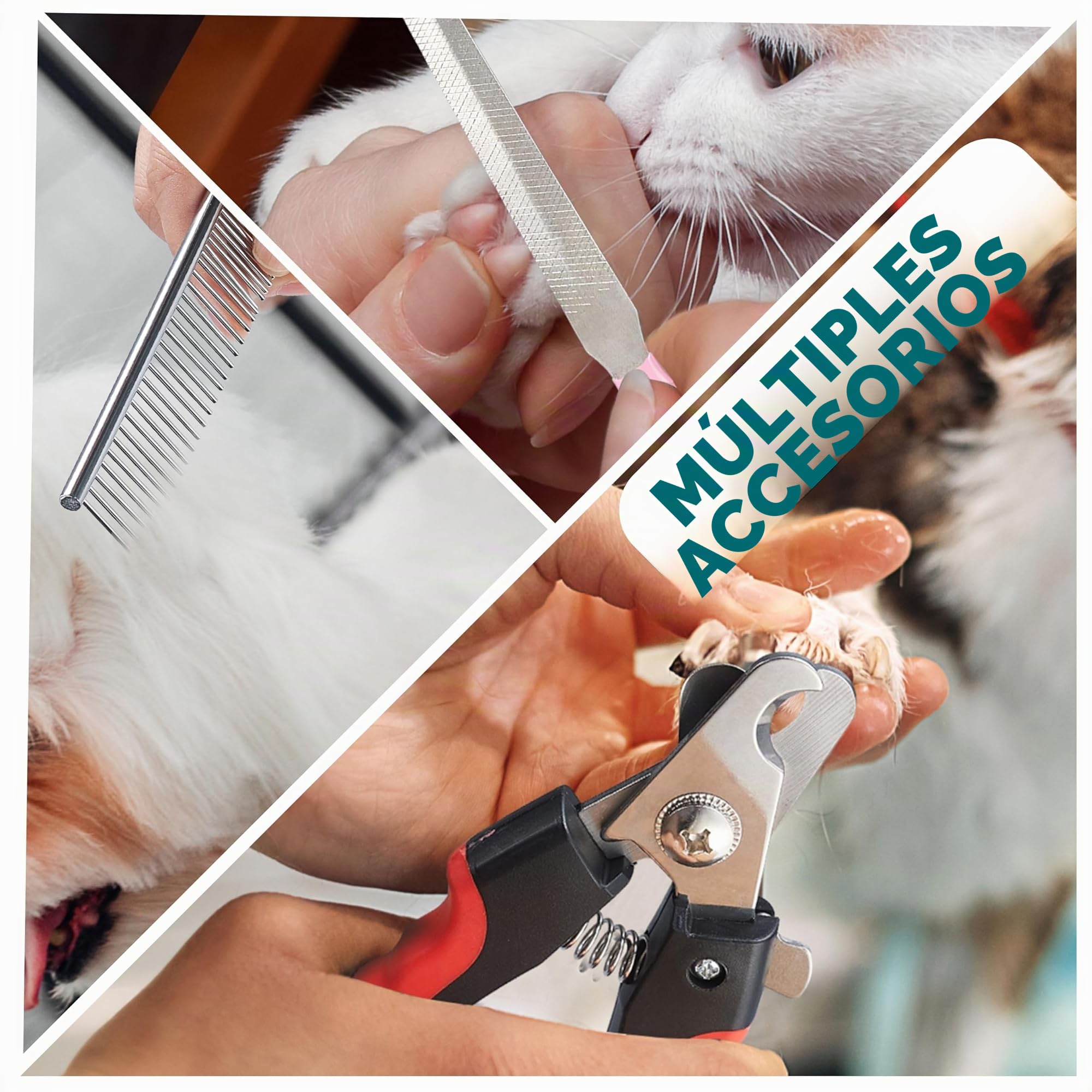 BarberBoss Cortapelos para perros inalámbricos, kit de cuidado para perros, cortapelos para gatos para pelo enmarañado, kit de cuidado para mascotas, cortapelos para mascotas QR-9088