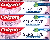 Colgate Sensitive Complete Protection Toothpaste Spearmint 6oz Pack of 3 - 24/7 Relief, Enamel Protection, Potassium Nitrate