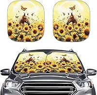 Vista 16 de Parasol para parabrisas de automóvil con estampado de playa tropical, protección universal para proteger el interior del automóvil, bloquea