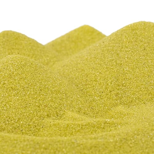 ACTIVA Arena de color amarillo brillante, 25 libras (24.9 lbs) | Arena vibrante y de grano fino que no destiñe para artes y manualidades