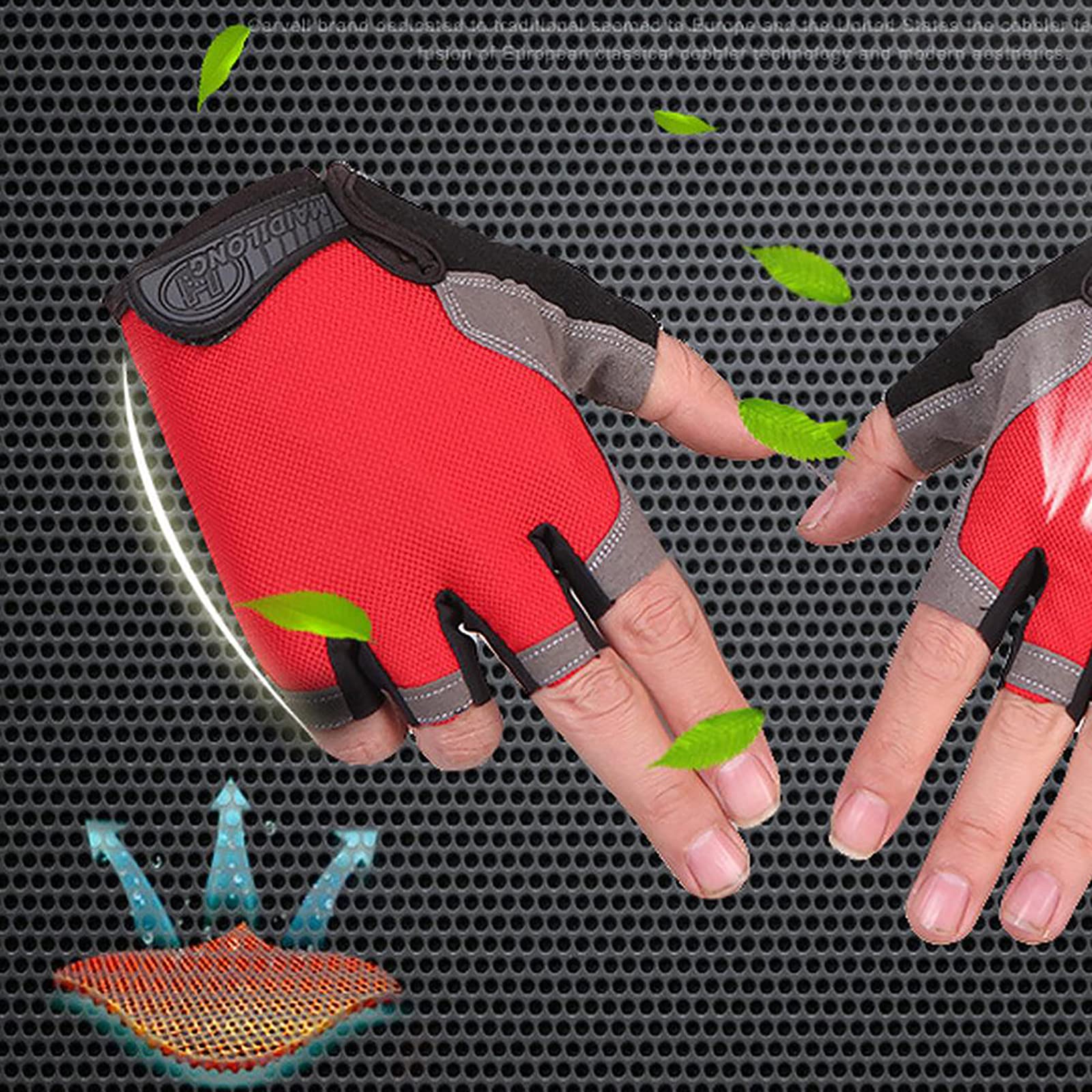 Gants de sport unisexes demi-doigts pour canoë, planche à voile, kitesurf, voile, poignet réglable (mise à niveau, noir, L)