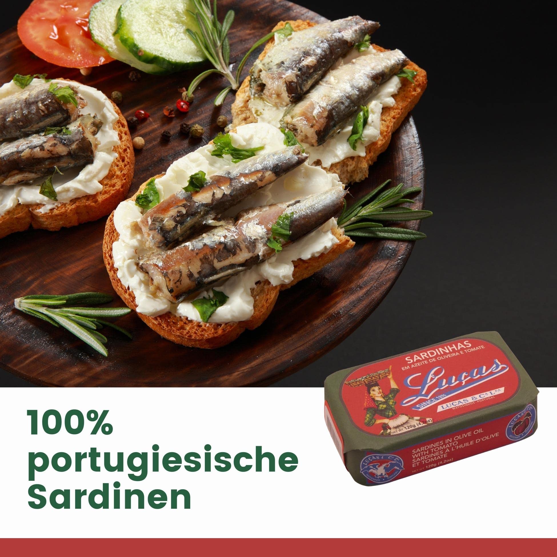 Luças - Sardines en Huile d'Olive et Poivron Vert/Produit Gourmet du Portugal - 5 x 120 gr Pack