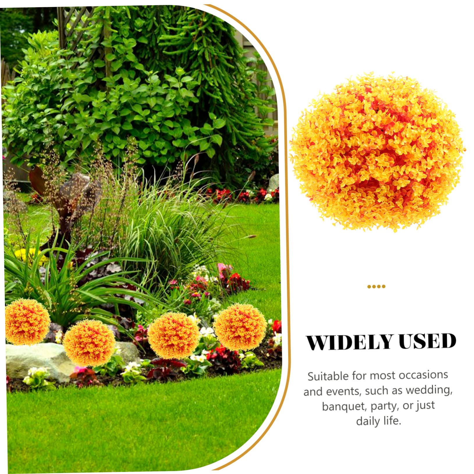 iplusmile Bola Topiaria De Hojas De Eucalipto Artificiales Decorativas 35 Cm Naranja Ligera para Interiores y Exteriores Adecuado para Decoración De Jardín y Eventos