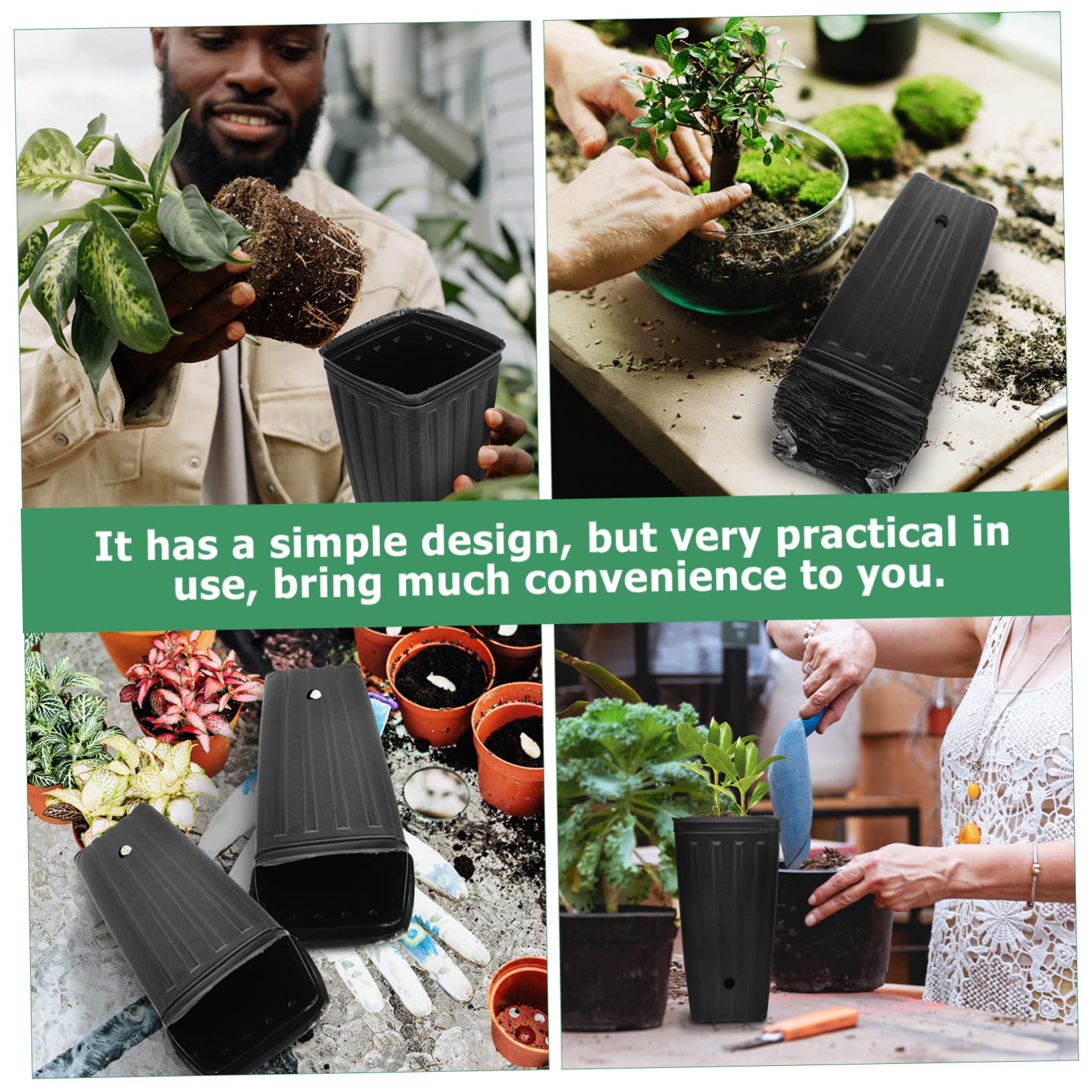 Macetas Exterior Grandes de PP para Plantación Protección de Raíces, 30 Vasos Nutritivos Multiusos Ideales para Cultivo de Plantas y Plántulas