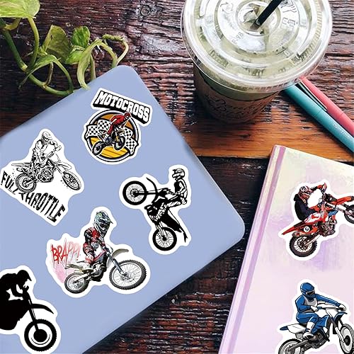 Miniatura 6 de 50Pcs Motocross Stickers for Water Bottles Vinyl Dirt Motobike Stickers for Kids Teens Waterproof Motorcycle Stickers Decals for Laptop Scrapbooking