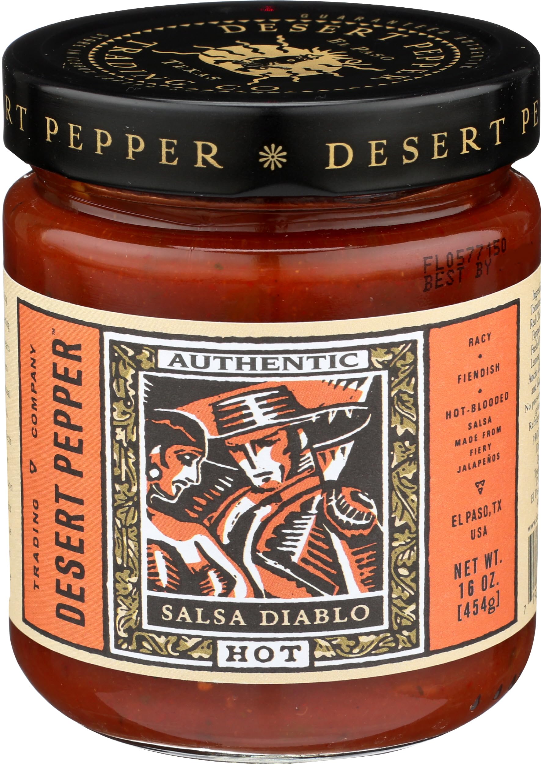 Desert Pepper Trading Company, Salsa Diablo, Hot, 16-Ounce