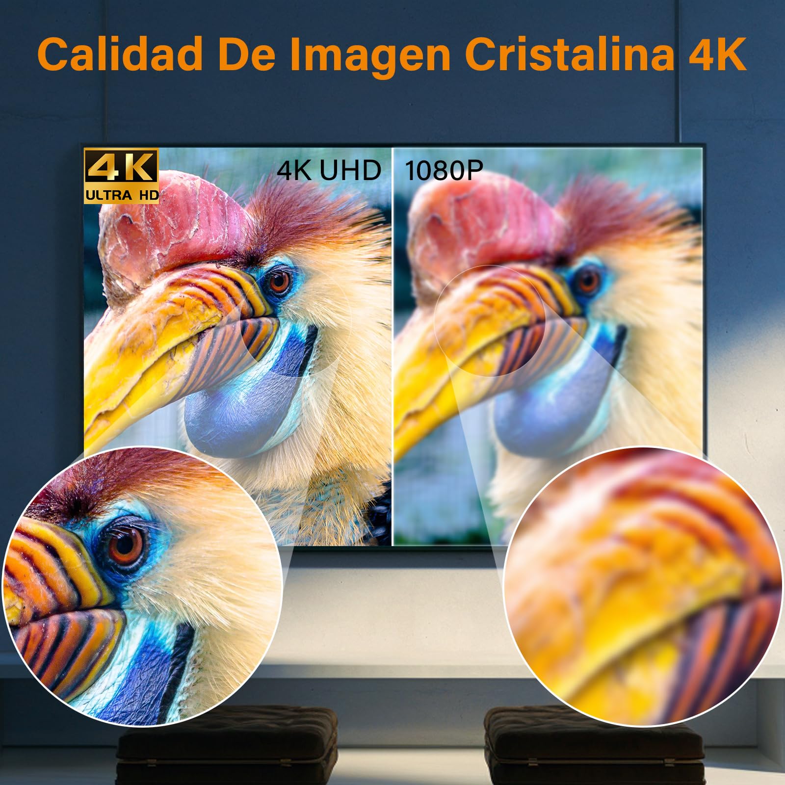 Antena TV Interior Potente Base Magnética, Amplificador Ajustable 360° TDT | Antena de TV interior amplificador regulable, recepción 360° VHF/UHF. Compatible TDT DVB-T/T2, 4K/1080p