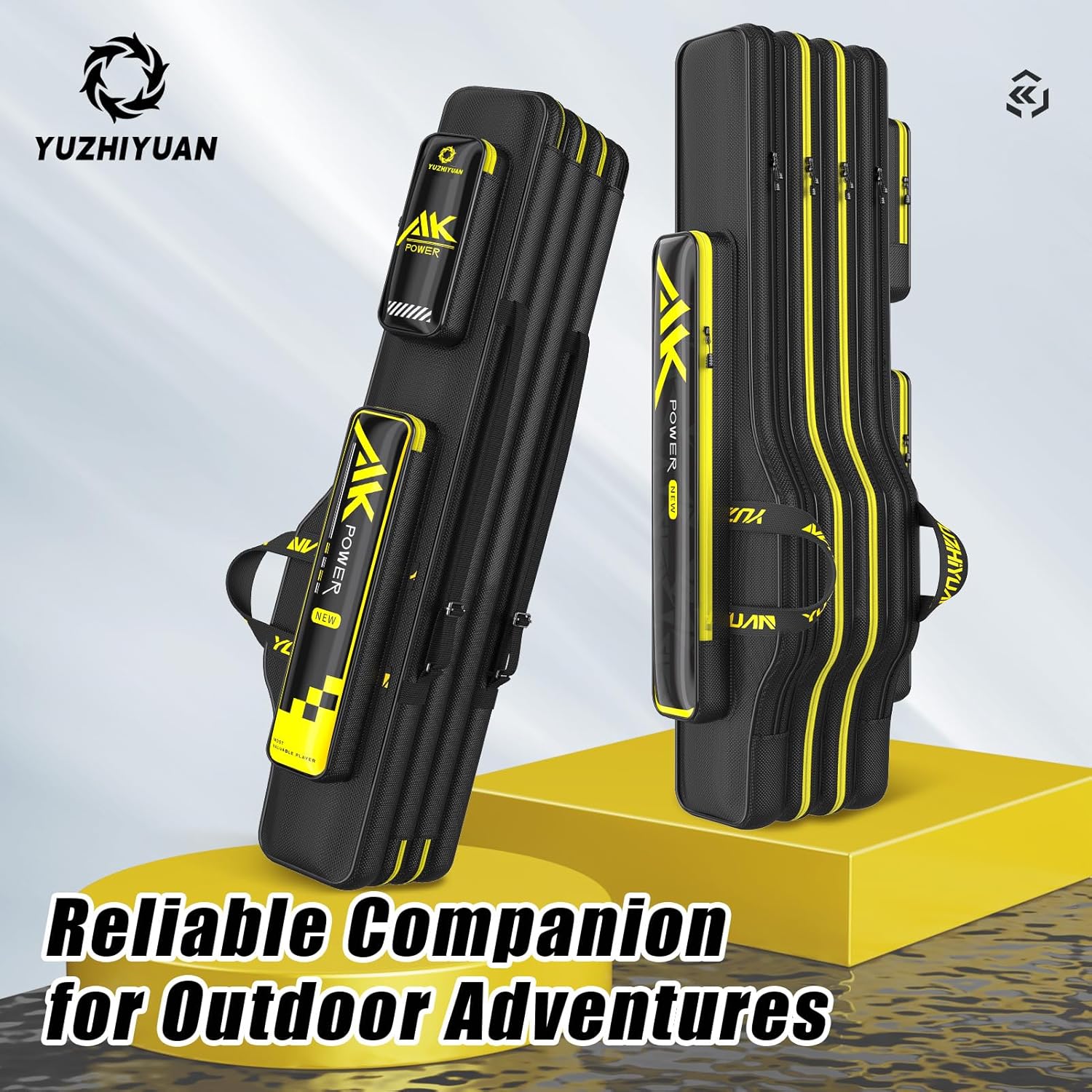 Fishing Rod Case 51in Quad-Layer 1680D Heavyweight Oxford Fishing Pole Case & Bag with Wire Frame Support (Not Hardshell)Quick-Access Compartments Anti-Sag Design Fishing Rod Bag Fishing Gift for Men