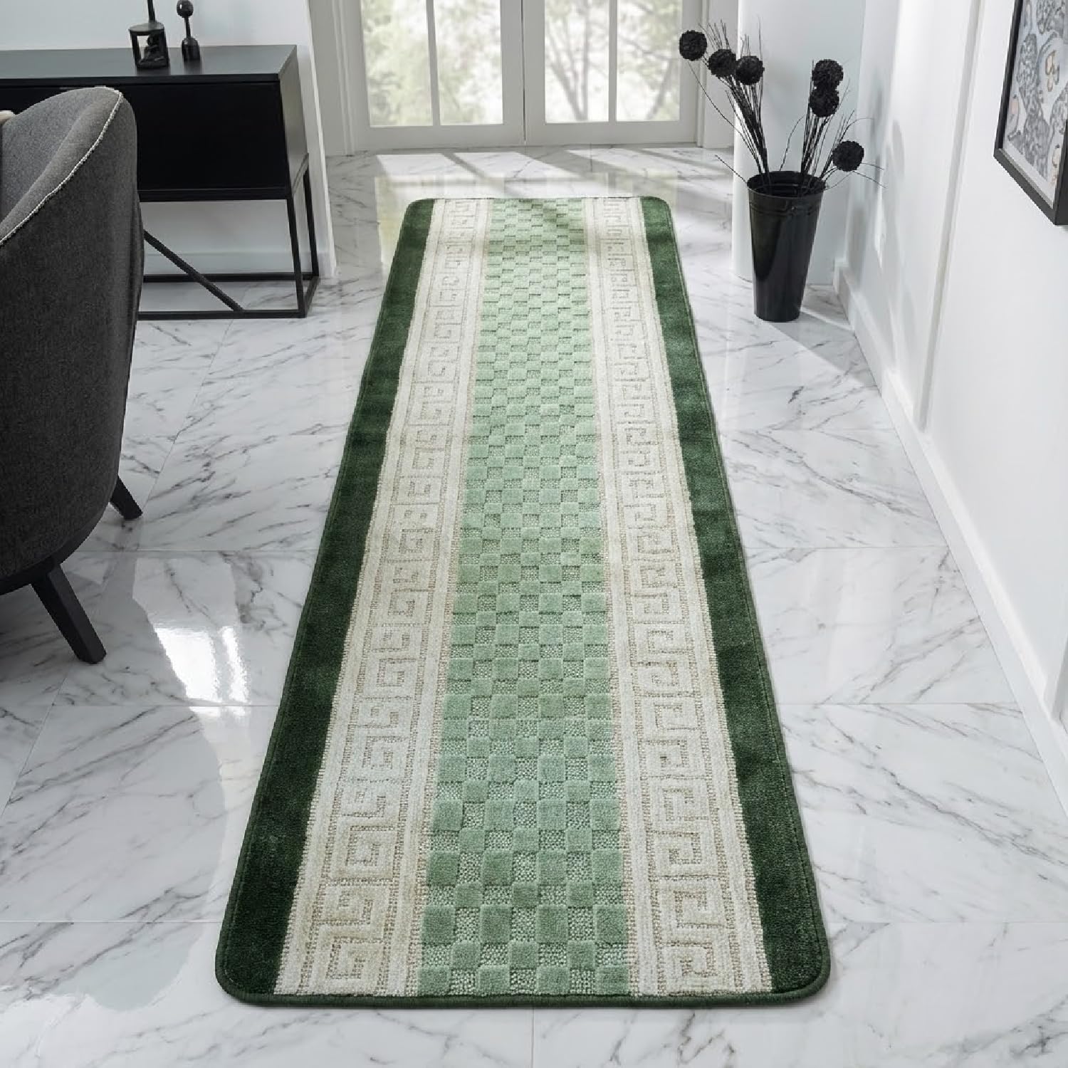 Rugs Inn Gel Back Doormat - Heavy Duty Waterproof Anti Slip Door Mat for Front Door Entrance Kitchen Living Room Bedroom Indoor & Outdoor Floor Mats (Green, 40 x 60 cm)